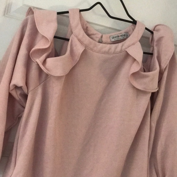 NWOT Cold Shoulder Sweater with Side Pockets, Large - Picture 3 of 10